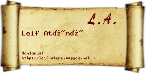 Leif Aténé névjegykártya